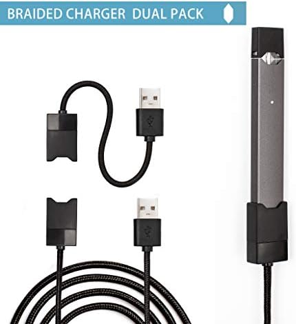 JBAE Magnetic USB Smart Braided Charger Cable Dual Pack [7 Inch and 2.6 Foot Braided Cables]
