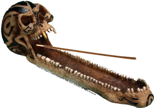 Nose Desserts Tribal Tattoo Skull Human Skull Replica Stick Incense Ashcatcher Burner Brand