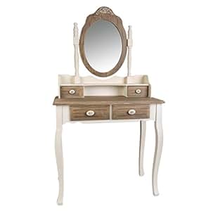 Creaciones Meng - Tocador con Espejo Madera Lac Blanco Ref-12364