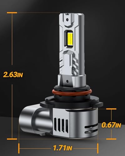 SEALIGHT S2S 9005/HB3 H11/H8/H9/H16 Light Bulbs Combo, 100,000LM Super Brighter, 6500K Pure White 9005 H11 Fog Bulbs with 25000RPM Cooling Fan, 70K+ Hours Lifespan, 4-Pack for Cars/Trucks/SUVs