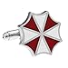Resident Evil Umbrella Corporation Red White Silver Cufflinks