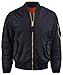 Hat and Beyond Mens MA-1 Bomber Flight Jacket Active Casual Military (Large, MA-1 Navy)