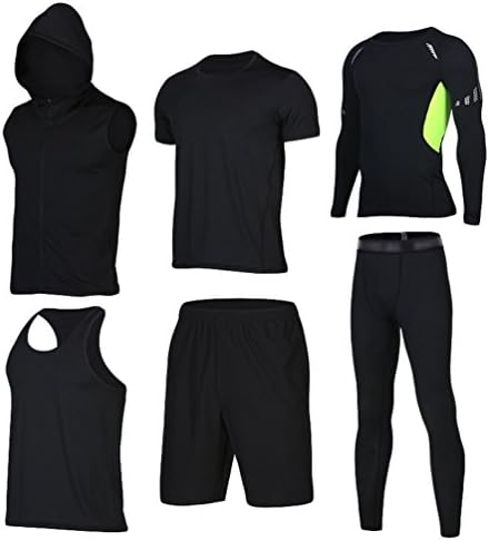YAANCUN Fitness Gym Clothing Set Fitness Sports Running Yoga Athletic Suit Lightweight Sport Clothing for Men Compatible for Running Gym Basketball and Daily Casual