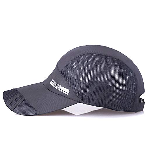 Classic Baseball Hat Quick Dry Sports Hat Lightweight Breathable Unstructured Soft Run Cap Unisex Adjustable Dad Hat Gray