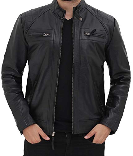 Photo 1 of Brown Leather Jacket Men - Real Lambskin Distressed Black Leather Jackets for Men