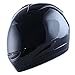 Motorcycle Street Bike Glossy Black Full Face Helmet + Two Visors: Smoked & Clear