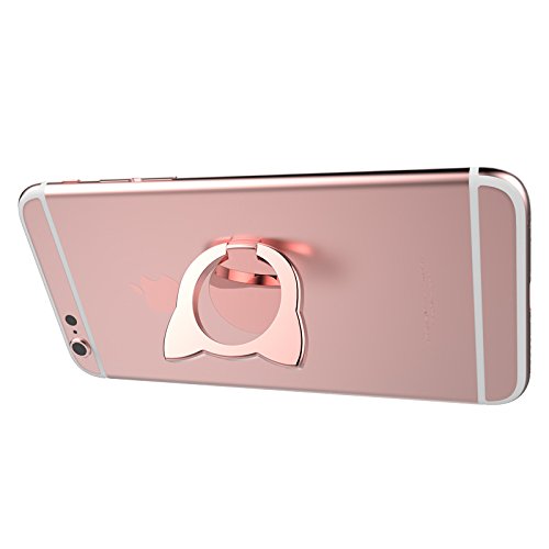 Phone Ring Holder Kickstand, Aigogo Universal 360 Degrees Rotating Cute Kawaii Animals Fox Finger Ring Grip Holder Stand For iPhone 7 8 Plus X, For Samsung Galaxy S7,S8, Note 8, iPad (Rose Gold)