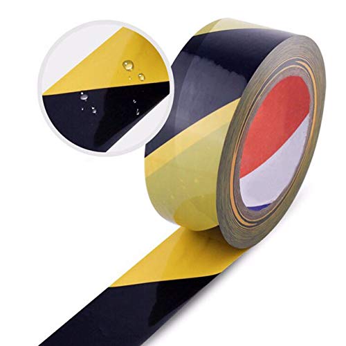 Black and Yellow Floor Marking Tape,Self-Adhesive Flagging Safey Warning Caution Duct Tape for Boundaries and Hazardous Areas(50 Yards x1.88 Inches)