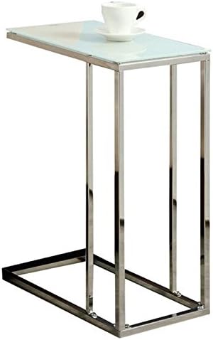 Atlin Designs Glass Top End Table in Chrome