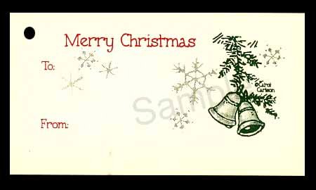 (15 Tags) COUNTRY CHRISTMAS BELLS GIFT TAGS & STRINGS. HAPPY HOLIDAYS. TO: FROM: HANG TAGS