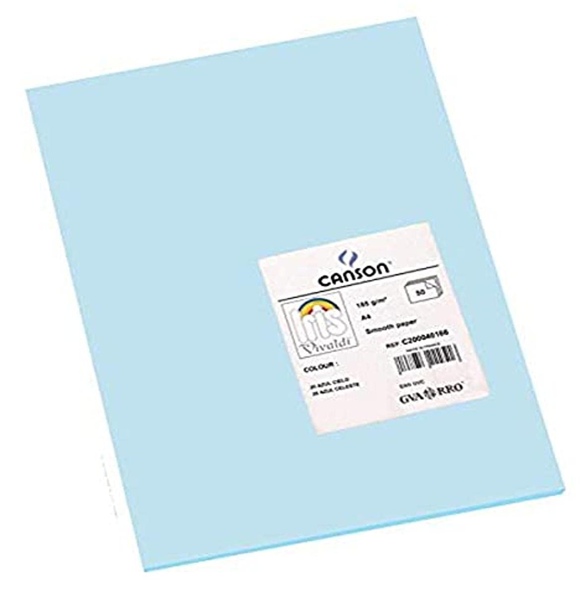 Canson Iris Vivaldi A4 185 GSM Smooth Colour Paper - Sky Blue (Pack of 50 Sheets)