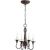 Quorum 6006-4-39 Traditional Four Light Chandelier from Salento Collection in Copper Finish,