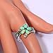 CiNily Silver Green Fire Opal Emerald Women Jewelry Gemstone Ring Size 5-12 (6)