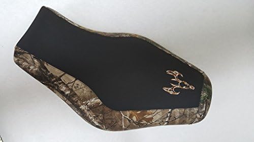 Hidden Comfort Camo Kawasaki Bruteforce seat Cover 2005 and up - Black Gripper Center/Realtree Xtra Sides and Back Deer Skull