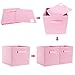 ON'H Foldable Cloth Storage Cube Fabric Drawer Storage Baskets and Bins for Home Kitchen Bedroom Office Pack of 60, Pink