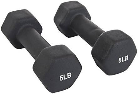 Enjoee 5lbs Grey Neoprene Dumbbell Fitness Sports Euqipments, Set of 2