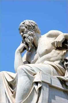 Poster 20 x 30 cm Statue of the thinking Socrates by Prisma/Danita