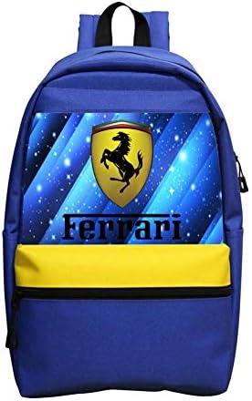 Unisex Blue Backpacks F-errari Sports Car Logo Shoulder Handbag School Bags Bookbag for Boys Girls