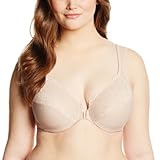 Glamorise Women's Plus-Size Elegance Front Close Lace Underwire, Cafe, 40F