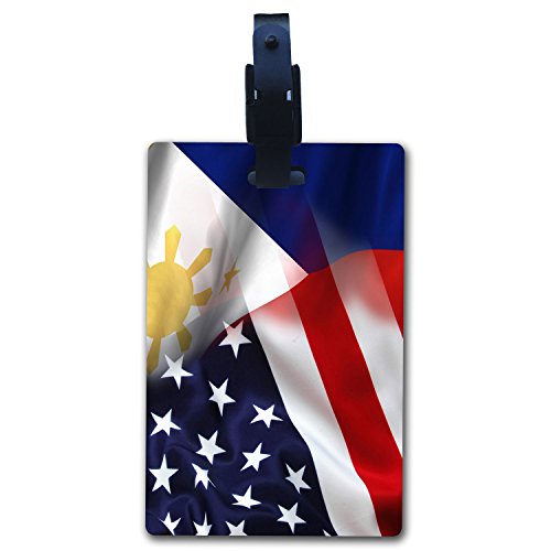 BleuReign(TM) Mixed USA and Country Flag Luggage Tag with Strap All Countries Available