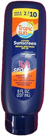 Tropic Sun 50 SPF Sport Lotion Sunscreen, Sunblock, UVA/UVB, Water Resistant
