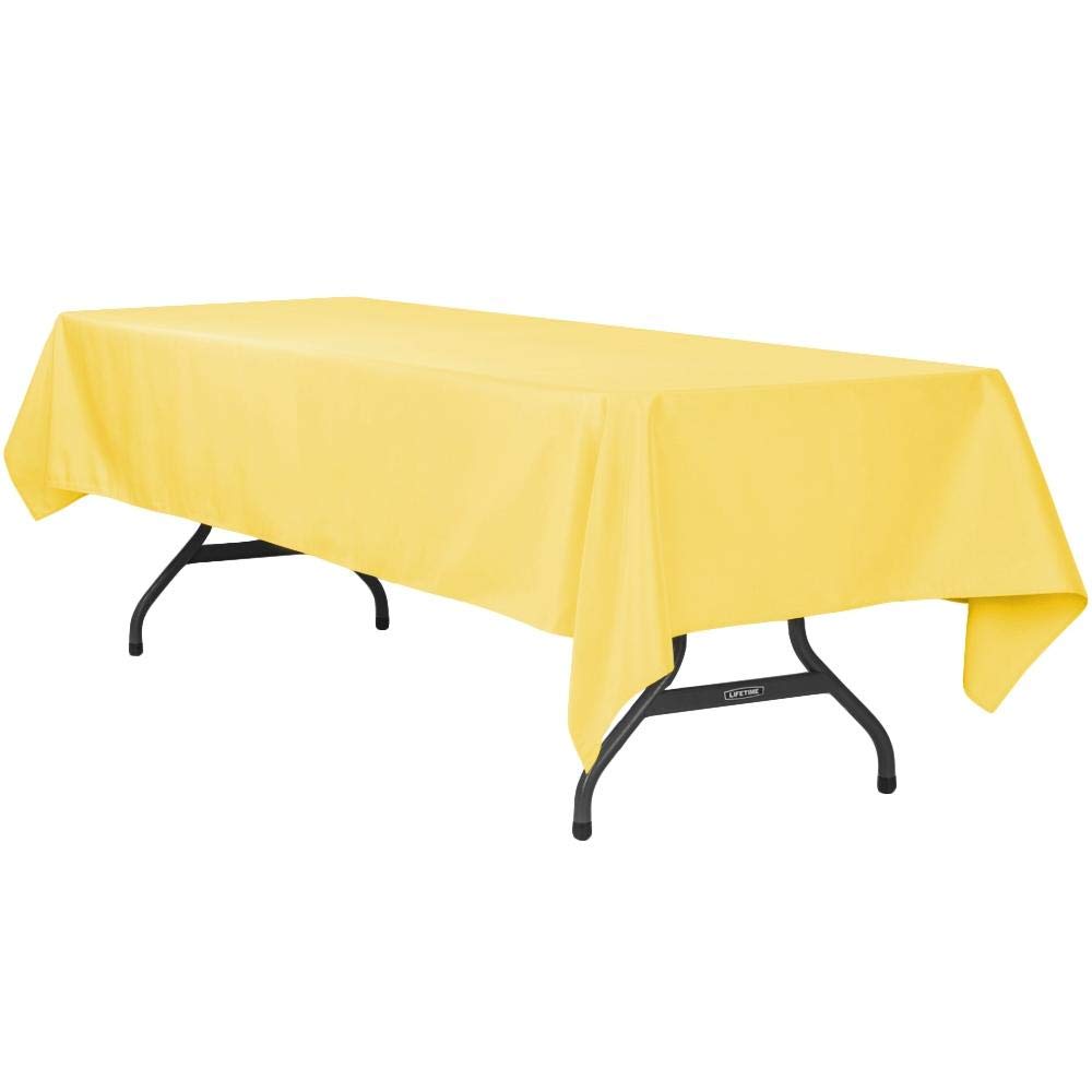 RCZ Decor Polyester Tablecloth | 1 Piece | Canary Yellow | Rectangular - 1.5 m x 3 m