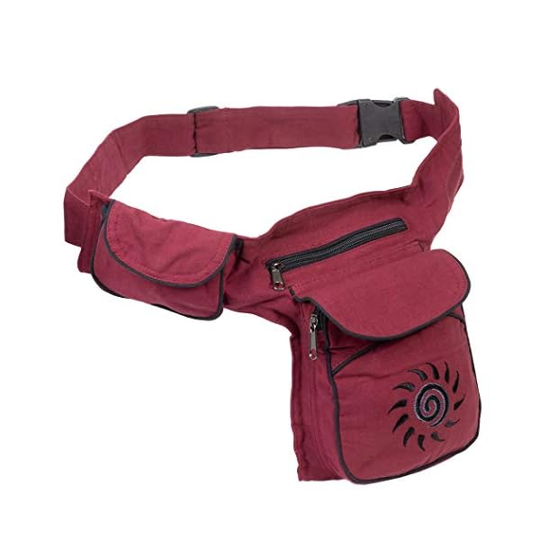 Riñonera Lateral con Bordado (Granate) | DeHippies.com