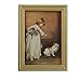 Dollhouse Miniature Frame Girl and Cat Mural Wall Painting 1:12 by Generic