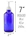 8oz Cobalt Blue Glass Boston Round Lotion Bottles with White Pump (4 Pack); Empty Refillable Bottles for Lotion, Liquid Soap, Body Wash Etc