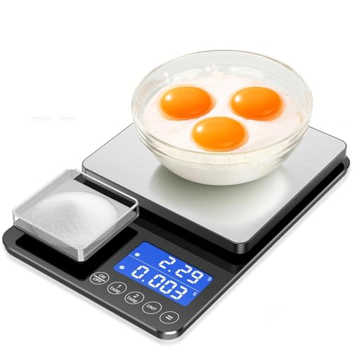 Balança de Cozinha, Balanca Digital de Cozinha Precisao com Leituras Claras, Balanca Comida com Bandeja Dupla, Balança de Cozinha Digital de Indução de Alta Sensibilidade