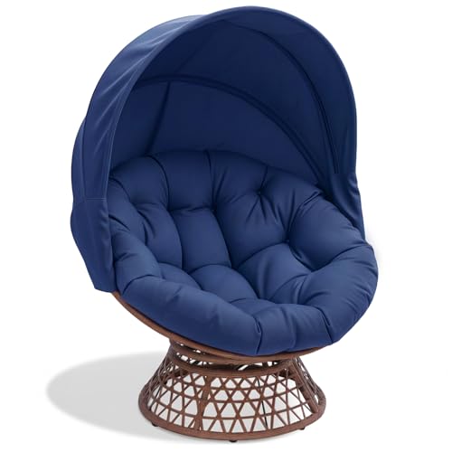 COMHOMA Papasan Chair, 36" Ergonomic Wicker Papasan Chair with Extra-Thick Soft…