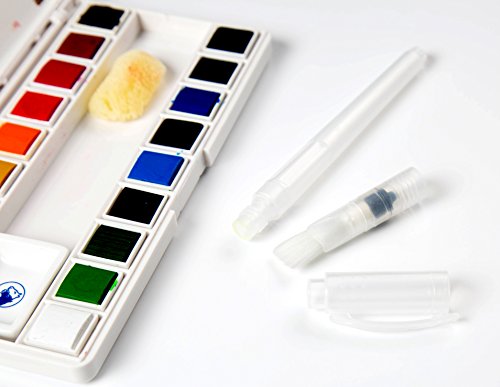 OOKU Watercolor Brush Pens 7 Piece Set - 5 Multi Purpose Watercolor Brush pens - Bonus Pen Brushes Holder Pouch, Artist Grade Watercolor Brushes for Water Color Painting & Lettering