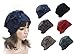Flower Trimmed Womens Wool Beanie Cap Dress Crochet Hat A125