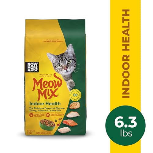 MEOW MIX INDOOR HEALTH DRY CAT FOOD, 6.3 POUND BAG
