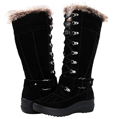 Globalwin Women's 1827 Black Fashion Snow Boots 8.5M