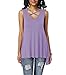 iGENJUN Women's V Neck Back Criss Cross Basic Flowy Tank Tops,XL,Lavender