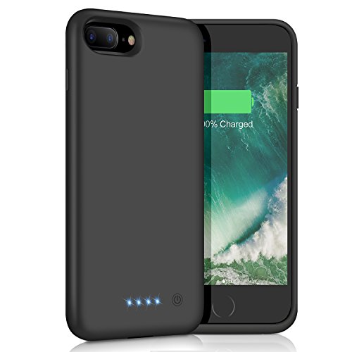 iPhone 8 Plus/7 Plus Battery Case [8500mAh], Gixvdcu Portable Protective Charging Case for Apple iPhone 8Plus & 7Plus Extended Backup Charger Ultra Slim - Black