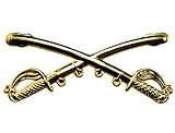 Cavalry Crossed Sabres Army 2 1/4 inch Width Hat or Lapel pin HON16003