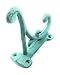 Set of 6 Rustic Aqua Old School, Cast Iron, Shabby Chic Vintage Wall Mounted Hooks, Excellent for Coats, Bags, Hats, Towels, Curtain Rod's, Scarf's and More by Ashes to Beauty