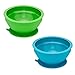 brinware 2 Piece Glass and Silicone Suction Bowls, Blue Green