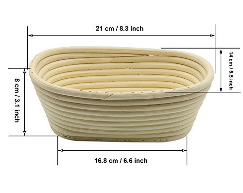 Stormshopping 8 inch Oval Long Banneton Brotform Bread Dough Proofing Rising Rattan Basket & Liner 6 Stormshopping 8 inch Oval Long Banneton Brotform Bread Dough Proofing Rising Rattan Basket & Liner - Image 7