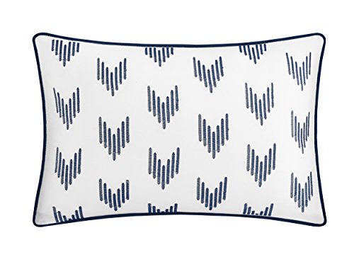 Chic Home Ayelet 10 Piece Comforter Set Color Block Ruffled Bag Bedding-Decorative Pillows Shams Included, Queen, Navy