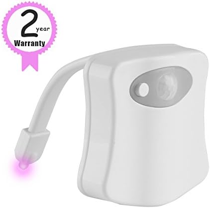 Toilet Night Light Motion Activated Sensor Lighting Bowl Lamp Fits Any Toilet 8-Color Changes Washroom LED Toilet Seat Light