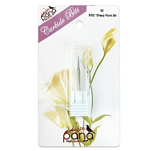 Pana 3/32" Sharp Point Bit Safety Nail Carbide Bit - Silver Color (Grit: Medium - M) for Electric Dremel Drill Machine