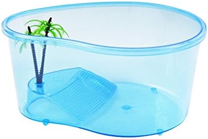 Turtle tanks Small OMEM Only Suitable for Small Turtle,Newborn Small Turtles, Tortoise Tank Reptile Habitat Turtle ,Aquariums Small,for Tortoise, Crab, other Small Aquatic Animals