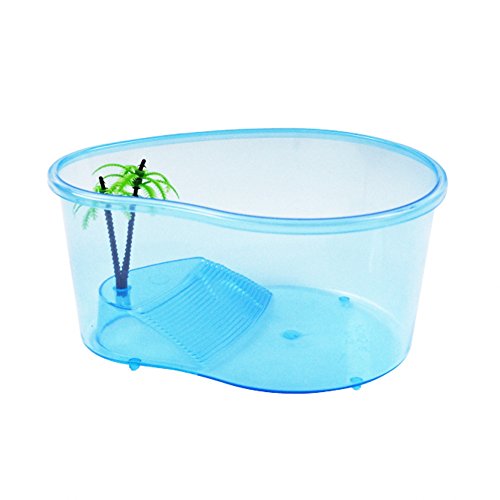 Turtle tanks Small OMEM Only Suitable for Small Turtle,Newborn Small Turtles, Tortoise Tank Reptile Habitat Turtle ,Aquariums Small,for Tortoise, Crab, other Small Aquatic Animals