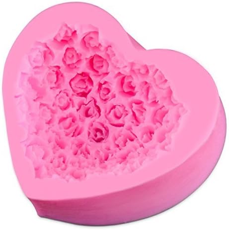 Amazon Leafin ハート 花 薔薇 シリコンモールド 手作り 粘土 シリコン モールド 型 抜き型 ハンドメイド 制作 ハート型 50 粘土 通販