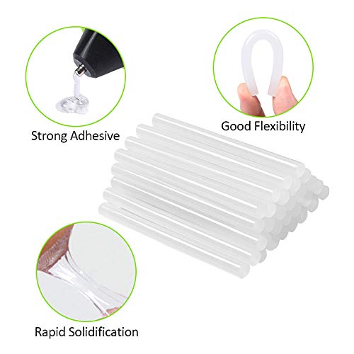 Hawkforce Hot Glue Gun Sticks 7mm, 30Pcs Quick Drying Glue Gun Sticks,7mm x 100mm Mini Melt Glue Gun Sticks for DIY, Arts & Craft