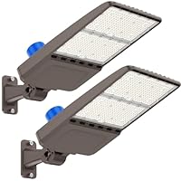 G GJIA LED Parking Lot Light 300W, UL Listed 42,000LM 5000K Shoebox Light with Dusk to Dawn Photocell,Adjustable Arm Mount, IP66 Waterproof, Commercial LED Area Security for Parking Lot,Roadway,2PACK