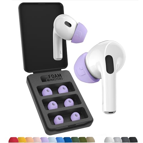 Foam Masters Memory-Schaumstoff-Ohrstöpsel für AirPods Pro 1. und 2. Generation, 3 Paar, Black Magic-Version 6.0, bequem, sicher, verbesserte Geräusch